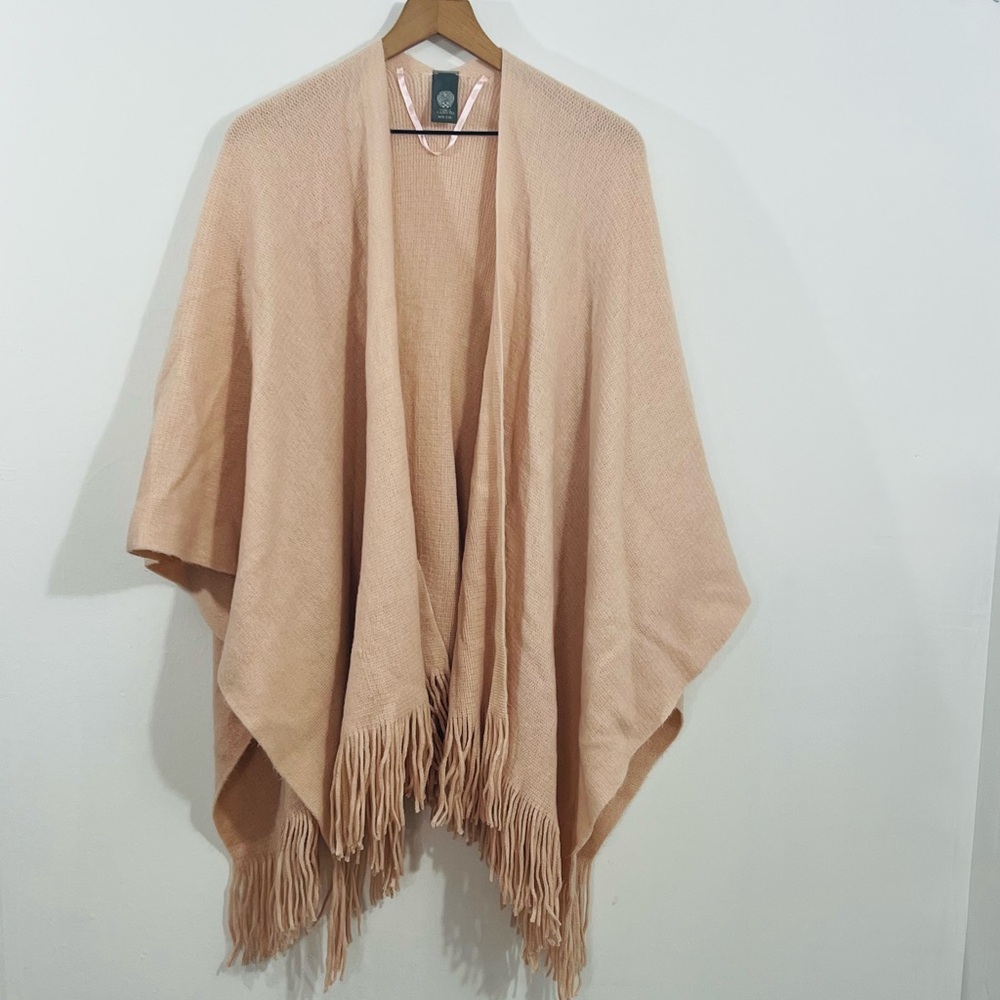 Vince Camuto Gorgeous Light Pink Tassle Hem Draped Poncho Cover Up Boho One Size